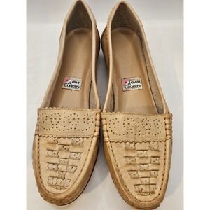 Town & Country Leather Woven Cottage Loafers Flats 10M Made in Brazil #380
